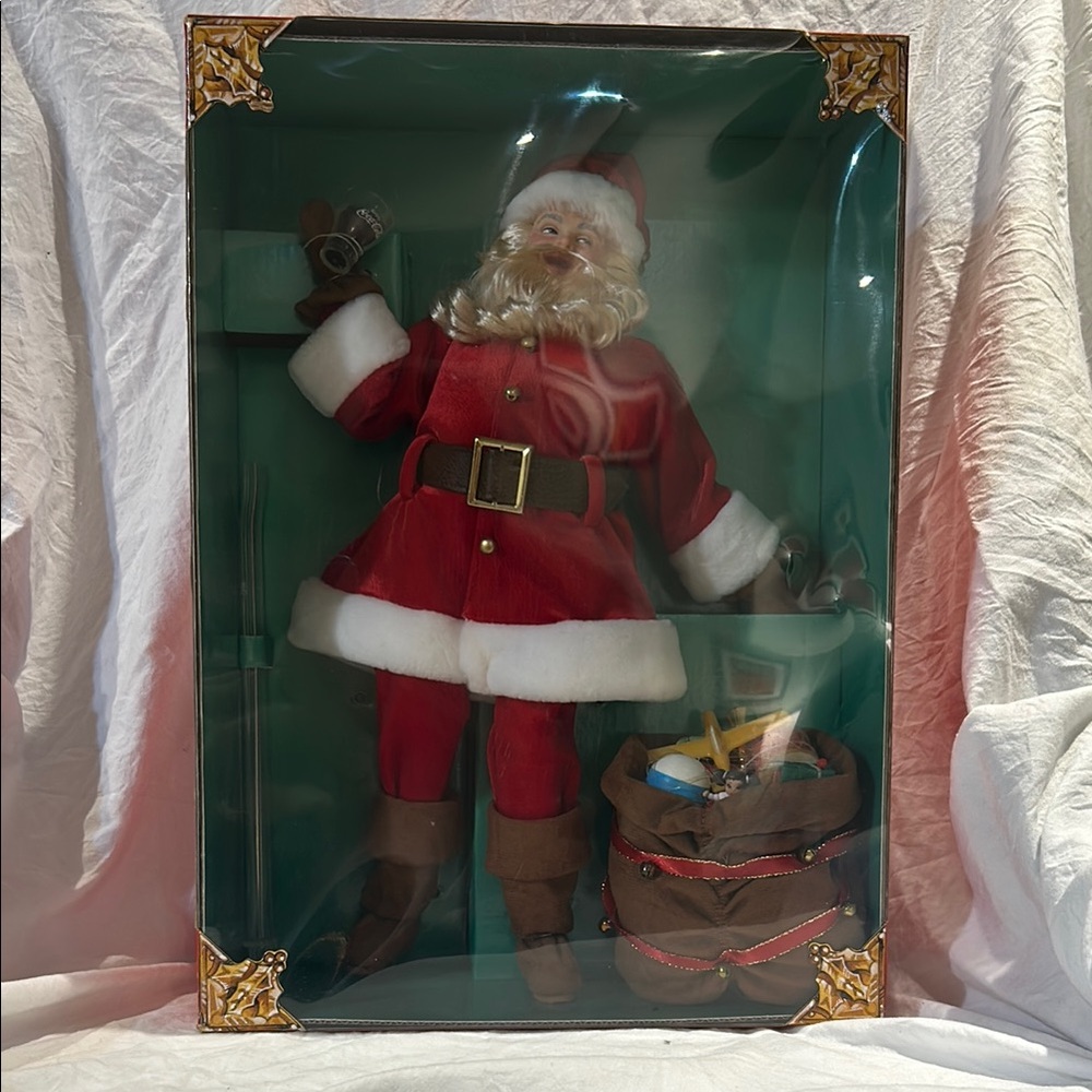 Coca Cola Red and White Santa Doll with Accessories